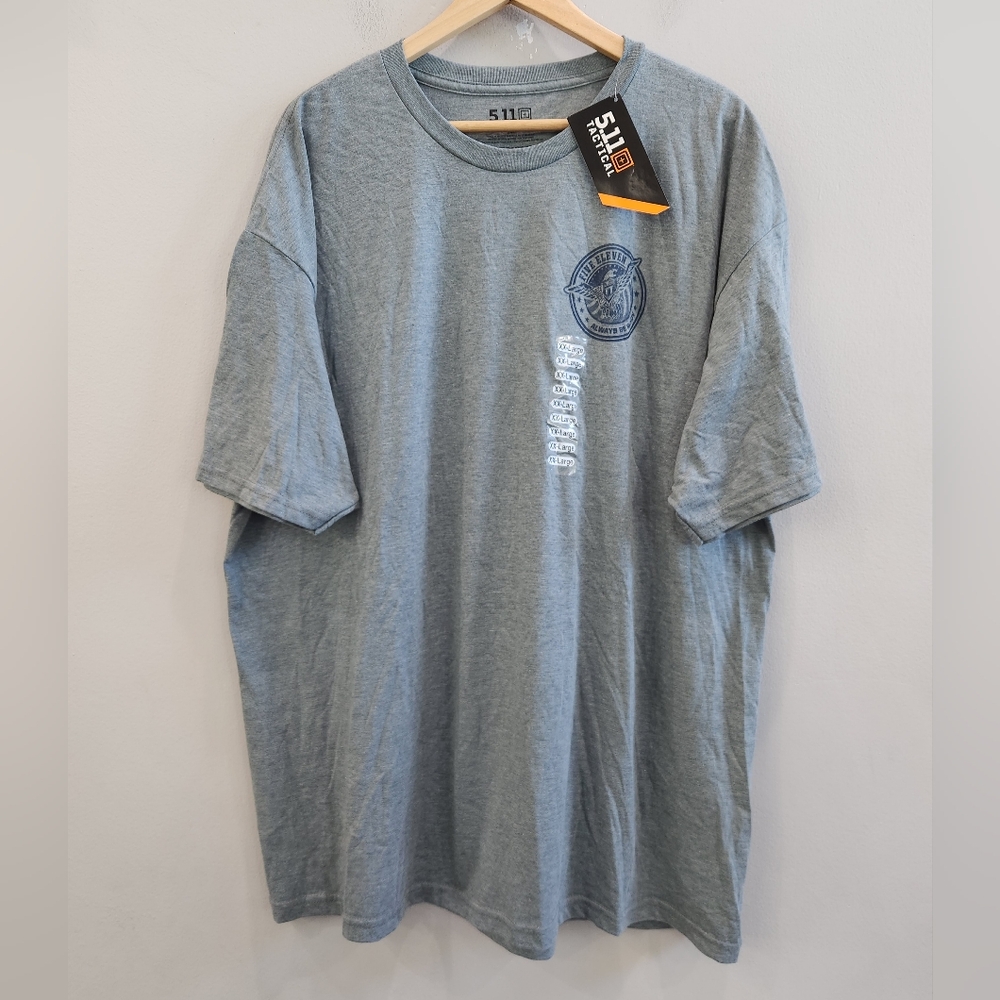 5.11 TACTICAL Men’s Gray Heather Soaring Eagle Logo Graphic Tee Shirt Size XXL